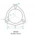 Powersprint Dreiecks-Flansch 3-Loch 
76 mm Ø Rohrausschnitt