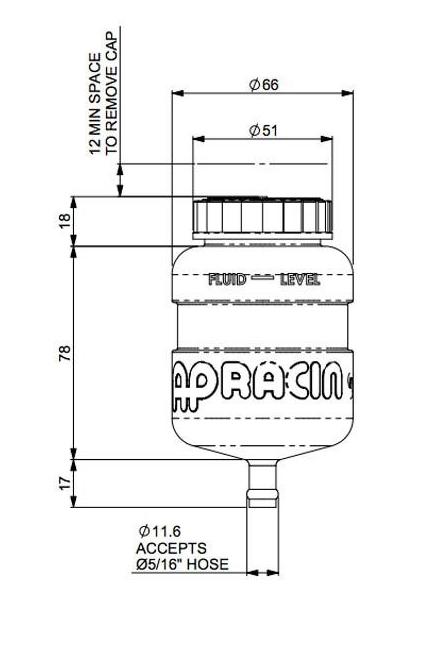 Bremsflüssigkeitsbehälter CP5709 ein Anschluss 8mm