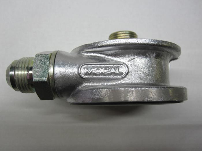 Mocal Ölkühler-Adapterplatte 3/4 Zoll Set 
 ohne Thermostat - Set mit Dash10 Stahl Anschlüssen