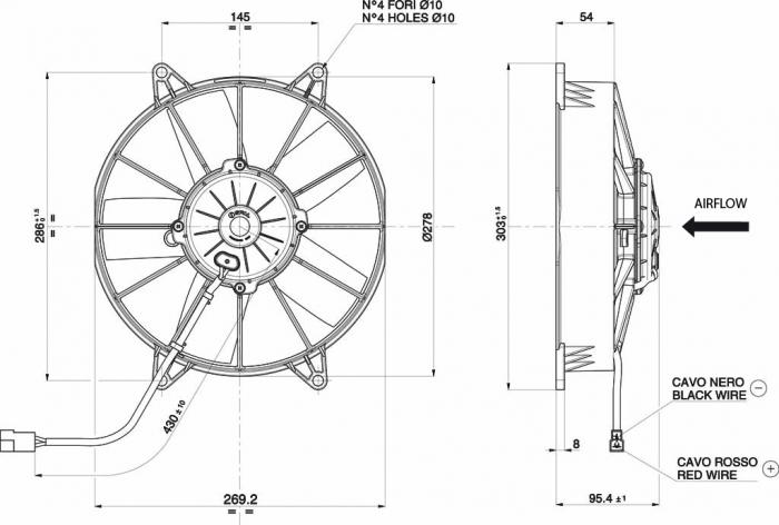 Spal Kühlerventilator VA15-BP70/LL-39S 24V 
D286-D255 T=95 / 1860m³ blasend