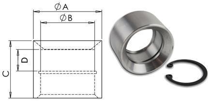 Buchse 38x46 x35h 
 - für Gelenklager 16x38