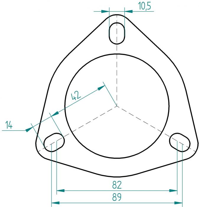 Powersprint Dreiecks Flanschdichtung 
für Ø 70 -76 mm