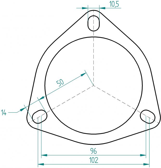 Powersprint Dreiecks Flanschdichtung 
für Ø 89mm