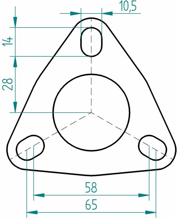 Powersprint Dreiecks Flanschdichtung 
für Ø 32-40 mm