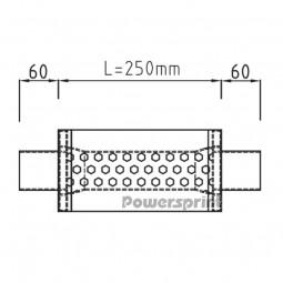 Powersprint Schalldämpfer Short Box 
rund Ø 50mm 370 mm Länge