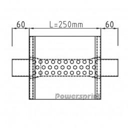 Powersprint Schalldämpfer Short Box 
oval Ø 50mm 370 mm Länge
