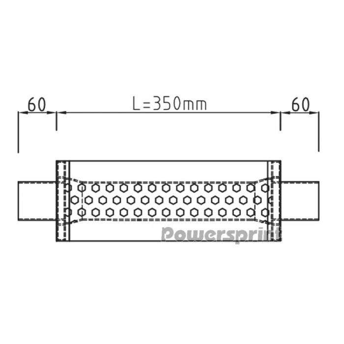 Powersprint Schalldämpfer HF-35 
rund Ø 55mm 470 mm Länge