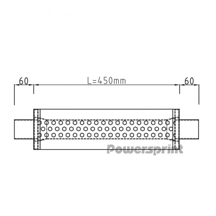 Powersprint Schalldämpfer HF-45
Ø 60mm 570 mm Länge