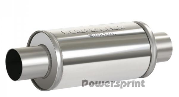 Powersprint Schalldämpfer Short Box 
rund Ø 63,5mm 370 mm Länge