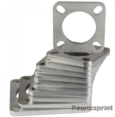 Powersprint Quadrat-Flansch 4-Loch 
63,5 mm Ø Rohrausschnitt