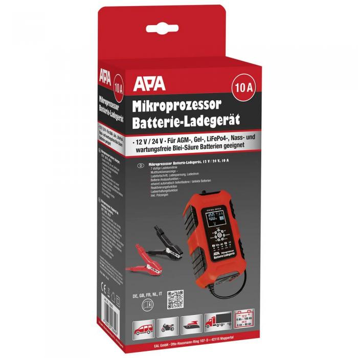 APA Batterieladegerät EVO 10 Lithium, 12/24 Volt, 10 Ampere 
Lithium Battery Smart Charger