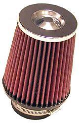 K&N Universalluftfilter, 76mm Flansch 
Konische Rundform, 127x89 152lg