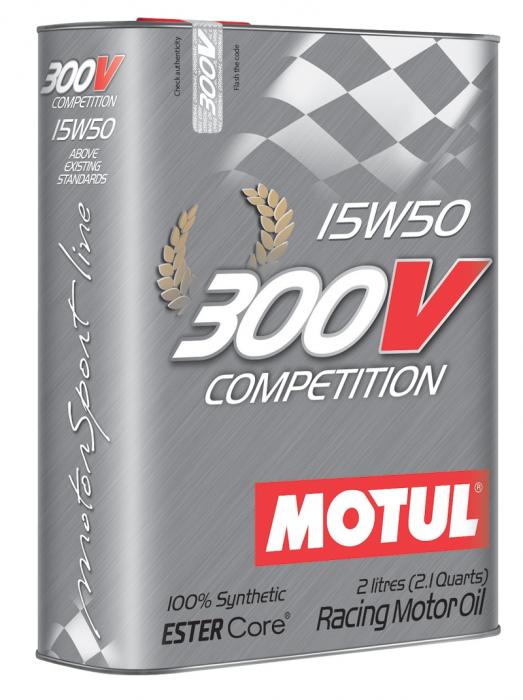 Motorenöl Motul 300V Competition 
15W50 Vollsynsthetisch 2 ltr. Dose