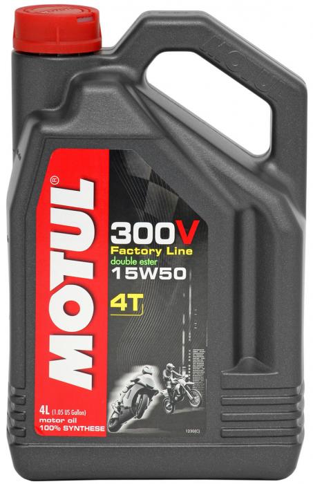 Motorenöl Motul 300V Factoryline 
15W50 Vollsynsthetisch 4 ltr.