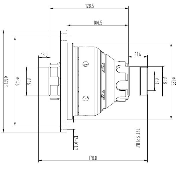 Blackline Schneckenradsperre VAG 02Q
 Torsen System (geschraubte Flansche)