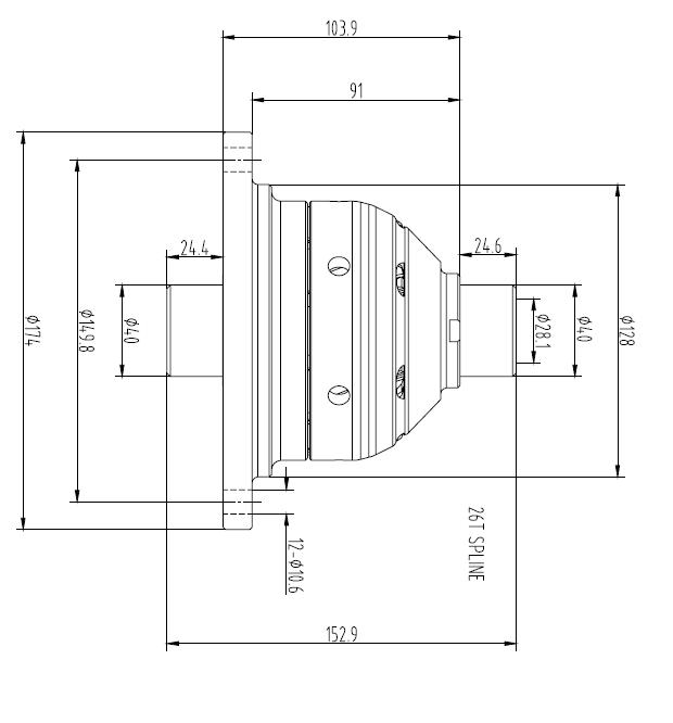 Blackline Schneckenradsperre Ford  Focus ST225 
 Torsen System 