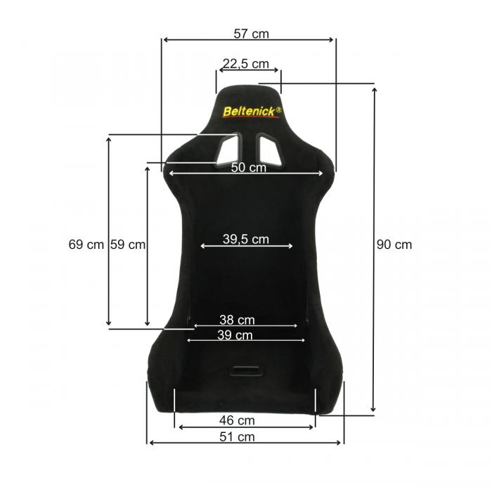 Beltenick Rennsitz RST 700 Vollschalensitz GFK
Größe XL, schwarz, Carpet FIA 8855-1999 