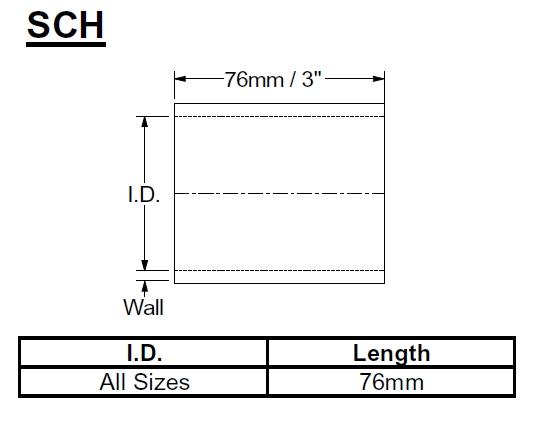 Samco Kupplungsstück 68mm 
 schwarz, 76mm lang