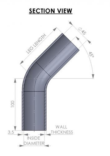 Silicone Hoses 45° 45mm 
Silikon Schlauchbogen