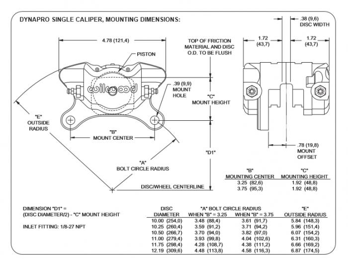 Wilwood 2-Kolben Bremssattel 
Billet Dynapro Caliper - 2 - Pot