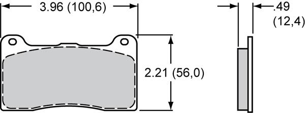 Wilwood Bremsklötze (4 Stück) Smart Pad BP10 
 für Dynapro 4piston (7812)