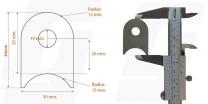 Schweisslasche Nr.2 
 44x30x4 (10mm Loch)  - Domex700