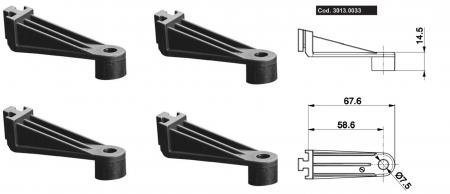 4 Stück Spal Axial Lüfter Befestigungswinkel 
L= 58,6mm Gesamtlänge 67,6mm