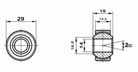 Motorsport Gelenklager 14x29x19/13,5 MS 
GXSW 14.29 Lager nicht vorgespannt