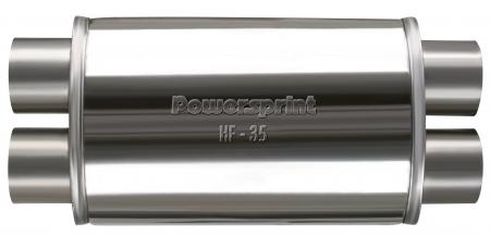 Powersprint Schalldämpfer HF-35 X-Führung 
oval Ø 63,5mm 470 mm Länge