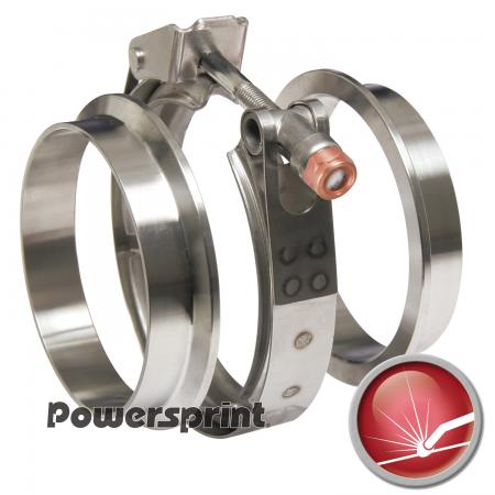 Powersprint Auspuff Schnellverschluss 
QR-Doppel-T Bandschellenset (V-Band) Ø 60mm (metrisch)