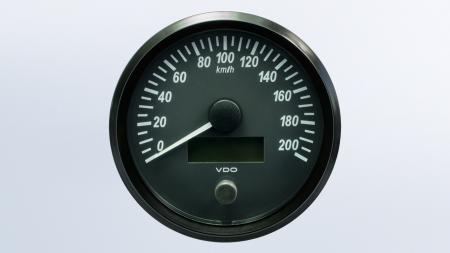 VDO SingleViu Tachometer 100mm 
Meßbereich 0-200 km/h incl. Anschlusskabel
