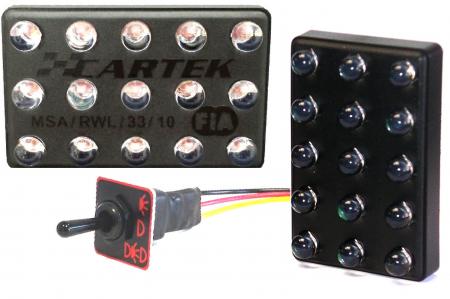Cartek FIA Regenlicht 
steuerbar Static/Flashing/Hazard
