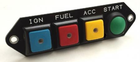 Schaltleiste markiert für Cartek Power Distribution Module 
 CARTEK PDM Switch Panel 4W (multi-col + START, marked)