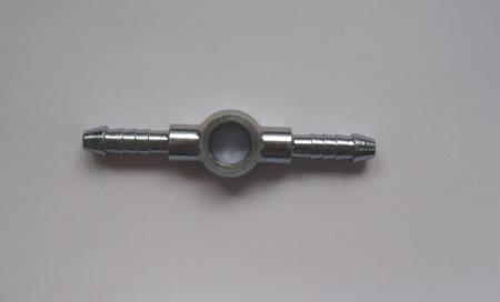 Stahl-Doppelringstück 4mm Schlauch 
Bohrung 8mm Durchmesser