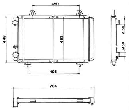 Wasserkühler Fiat Ducato 
Netz - 663x415x33mm (Li)