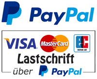 PayPal, Lastschrift, Kreditkarte, Rechnung